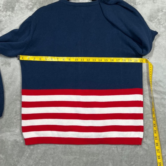 Crystal Kobe Cardigan Women's XL Blue Stars & Stripes Flag 4th‎ of July Teacher - Picture 9 of 10